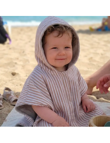 Poncho de bain bébé made in France — Gaze de coton & éponge bambou — Petite Citrouille