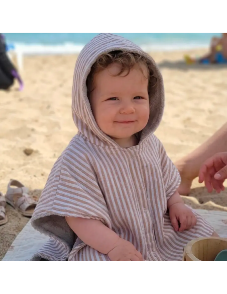 Poncho de bain bébé made in France — Gaze de coton & éponge bambou — Petite Citrouille