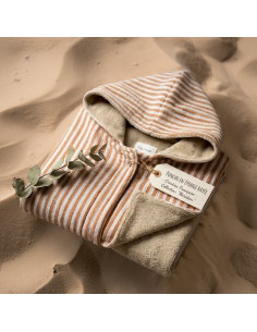 Poncho de bain bébé made in France — Gaze de coton & éponge bambou — Petite Citrouille