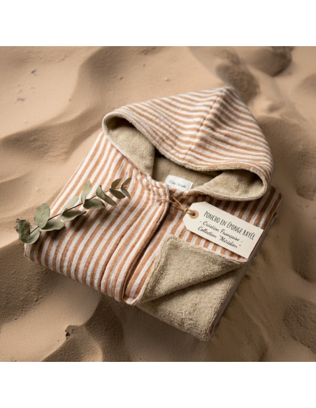 Poncho de bain bébé made in France — Gaze de coton & éponge bambou — Petite Citrouille