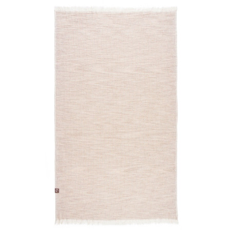 Serviette de plage premium beige nid d'abeille - 100% coton oeko-tex