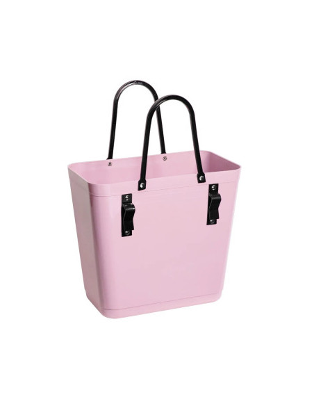 Cabas HINZA haut  ROSE– Avec Crochets Vélo – Bioplastique Recyclé