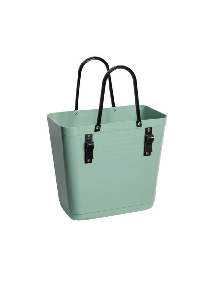 Cabas HINZA Tall Vert Clair – Avec Crochets Vélo – Bioplastique Recyclé