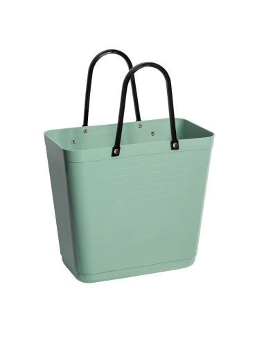 Cabas HINZA Tall Vert Clair – Avec Crochets Vélo – Bioplastique Recyclé