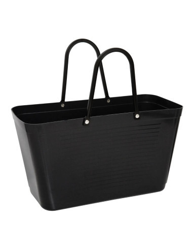 Sac cabas noir en plastic green- Fabriqué en Europe, 60% bioplastique