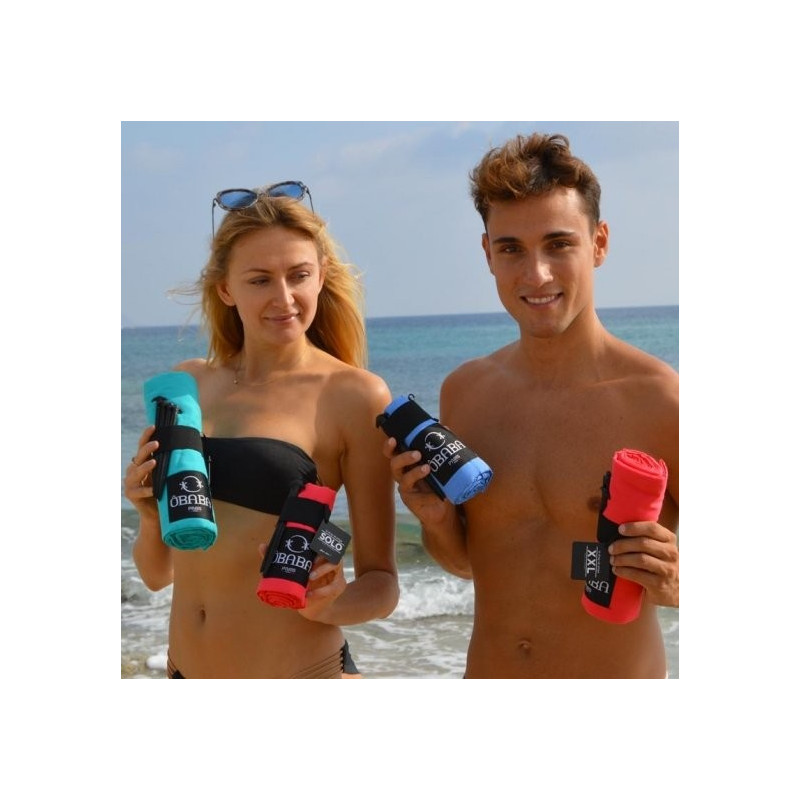 Drap de plage Ôbaba XXL bleu intense - Modèle St-Bart, made in France