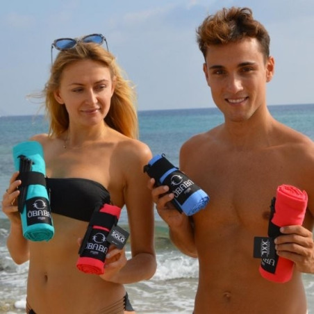 Drap de plage Ôbaba XXL bleu intense - Modèle St-Bart, made in France