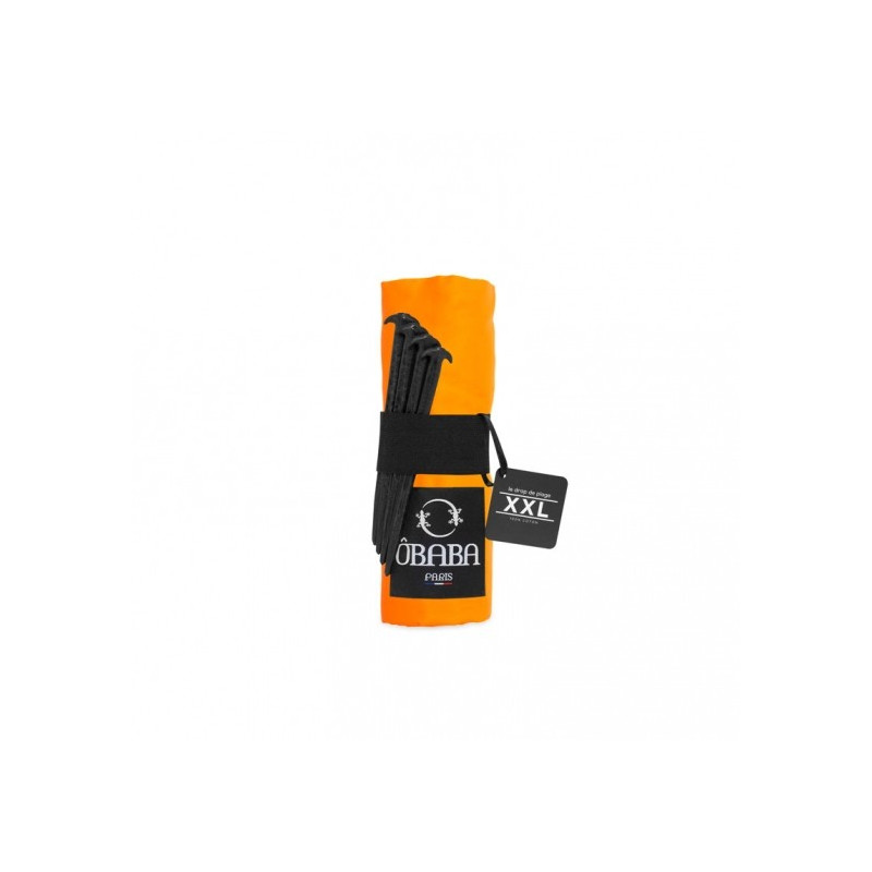 Drap de plage XXL orange mandarine - Fabriqué en France, respectueux de l'environnement