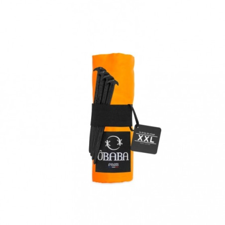 Drap de plage XXL orange mandarine - Fabriqué en France, respectueux de l'environnement