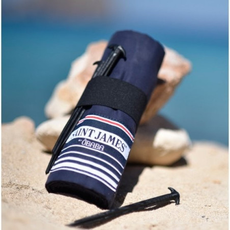 Drap de plage XXL bleu Saint James - Fabriqué en France, respectueux de l'environnement