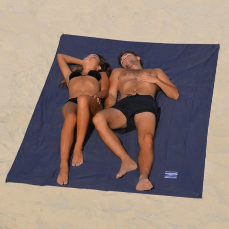 Drap de plage XXL bleu Saint James - Fabriqué en France, respectueux de l'environnement