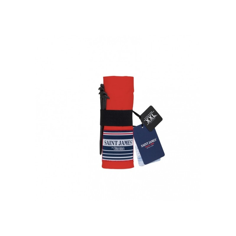 Drap de plage XXL rouge Saint James - Fabriqué en France, respectueux de l'environnement