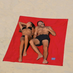 Drap de plage XXL rouge Saint James - Fabriqué en France, respectueux de l'environnement