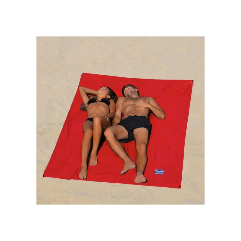 Drap de plage XXL rouge Saint James - Fabriqué en France, respectueux de l'environnement
