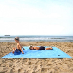 Grand drap de plage bleu