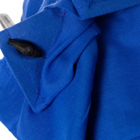 Drap de plage XXL+ bleu outremer avec des piquets - Fabriqué en France, responsable, 100% coton