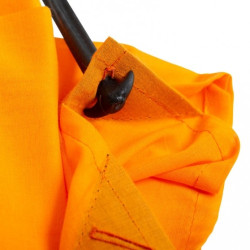 Drap de plage XXL+ orange mandarine avec des piquets - Fabriqué en France, responsable, 100% coton