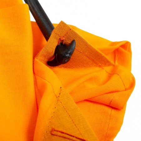 Drap de plage XXL+ orange mandarine avec des piquets - Fabriqué en France, responsable, 100% coton