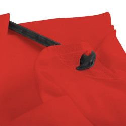 Drap de plage XXL+ Saint James rouge avec des piquets - Fabriqué en France, responsable, 100% coton
