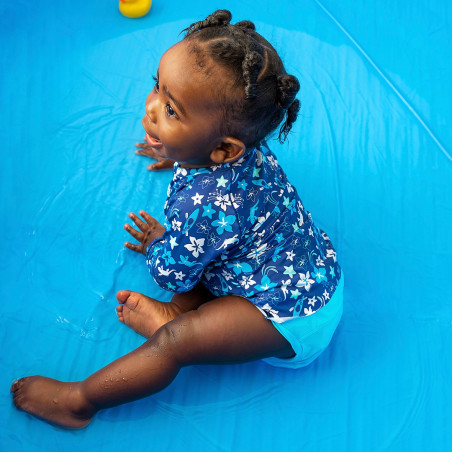 Couche lavable plage et piscine bleu ciel  6 à 24 mois - fabrication française
