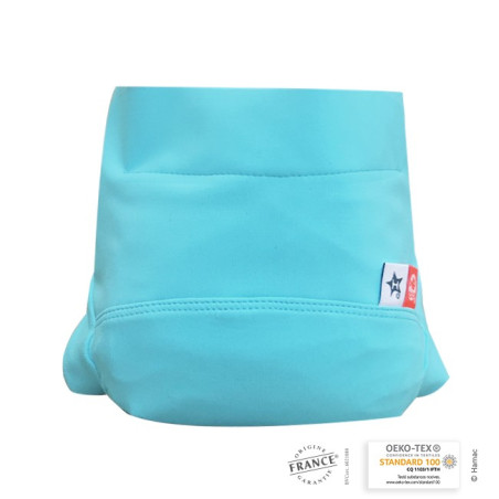 Couche lavable plage et piscine bleu ciel  6 à 24 mois - fabrication française