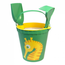 Seau, pelle et râteau de plage hippocampe