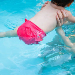 Couche lavable plage et piscine rose blush  6 à 24 mois - fabrication française