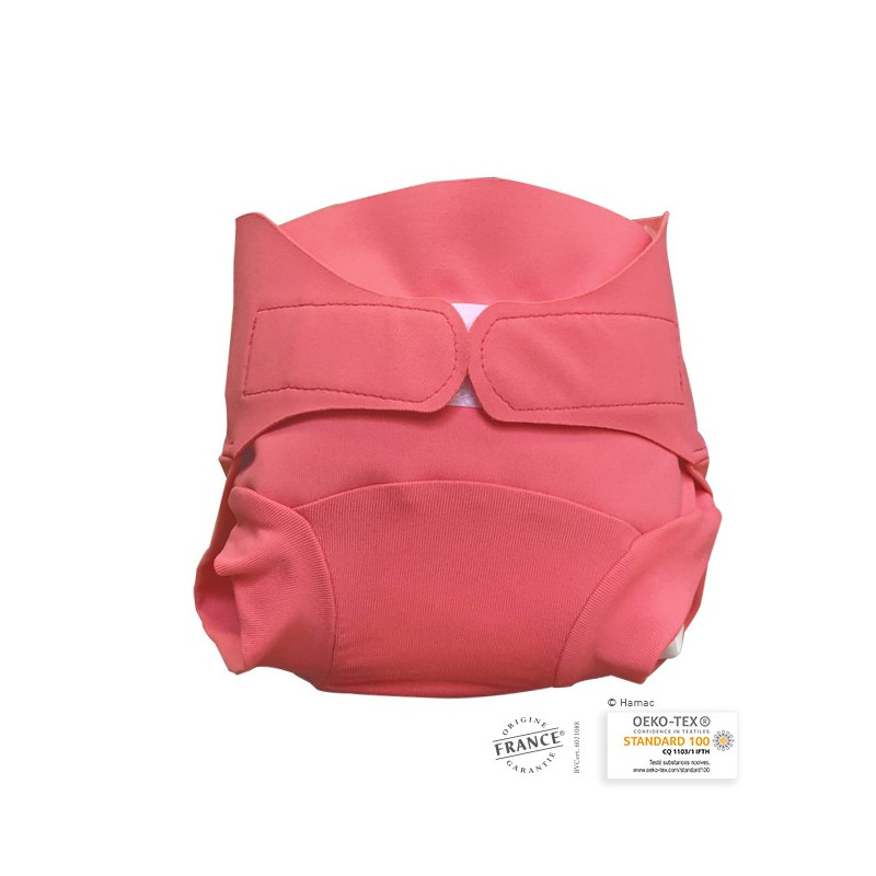Couche lavable plage et piscine rose blush  6 à 24 mois - fabrication française