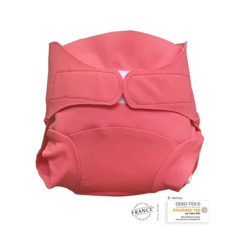 Couche lavable plage et piscine rose blush  6 à 24 mois - fabrication française