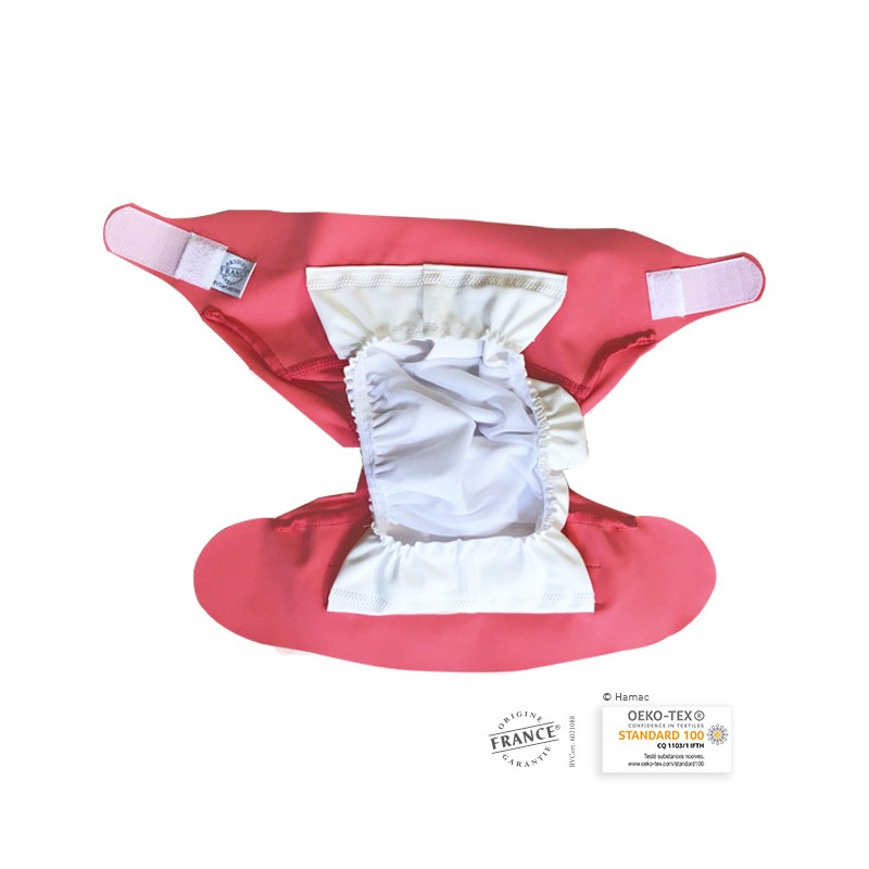 Couche lavable plage et piscine rose blush  6 à 24 mois - fabrication française
