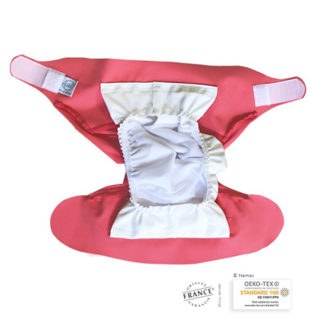 Couche lavable plage et piscine rose blush  6 à 24 mois - fabrication française